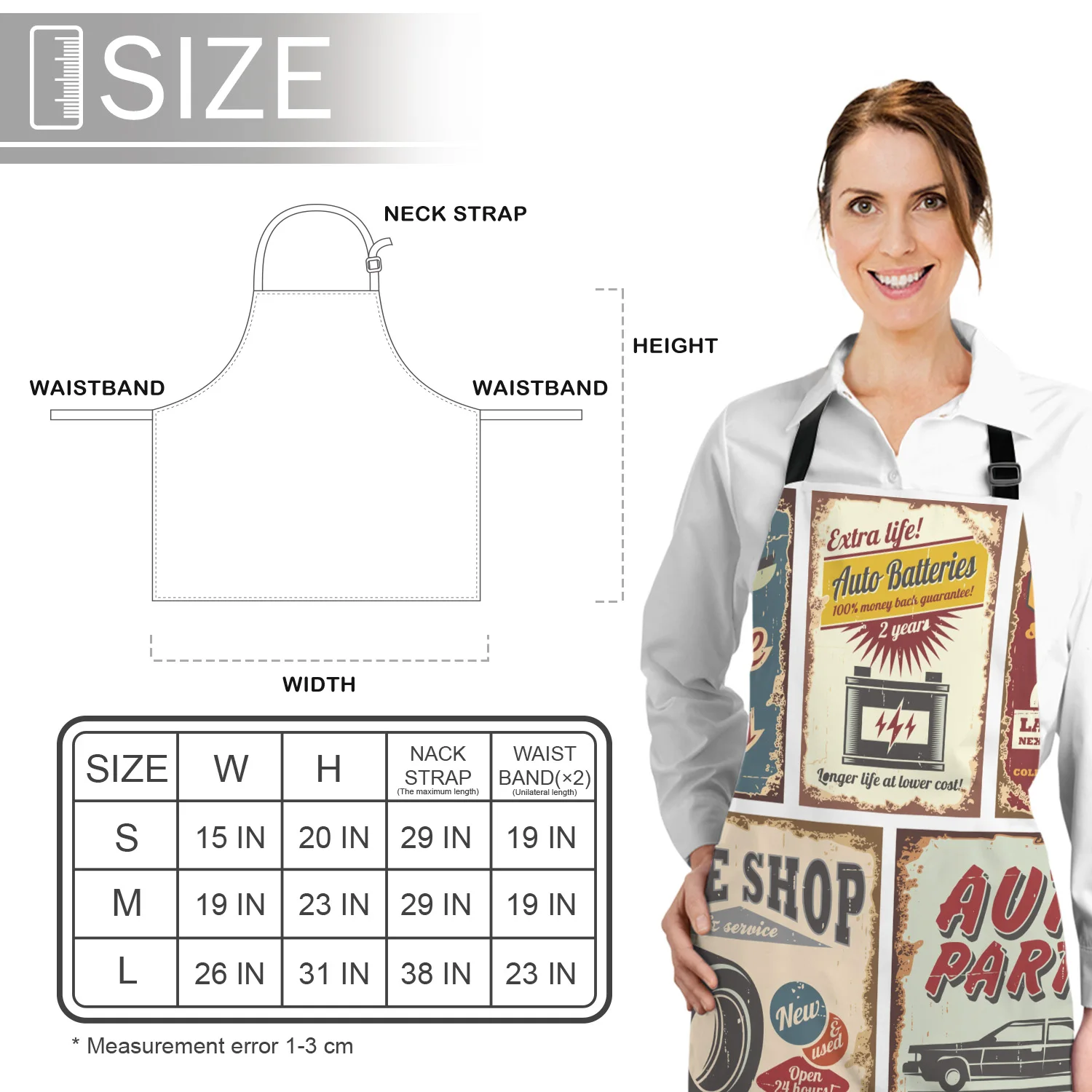 Кухонный Фартук ретро постер дизайн автомобиля инструмент Регулируемый