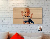 personalized baby caricature of authentic wooden pallet tablo 3