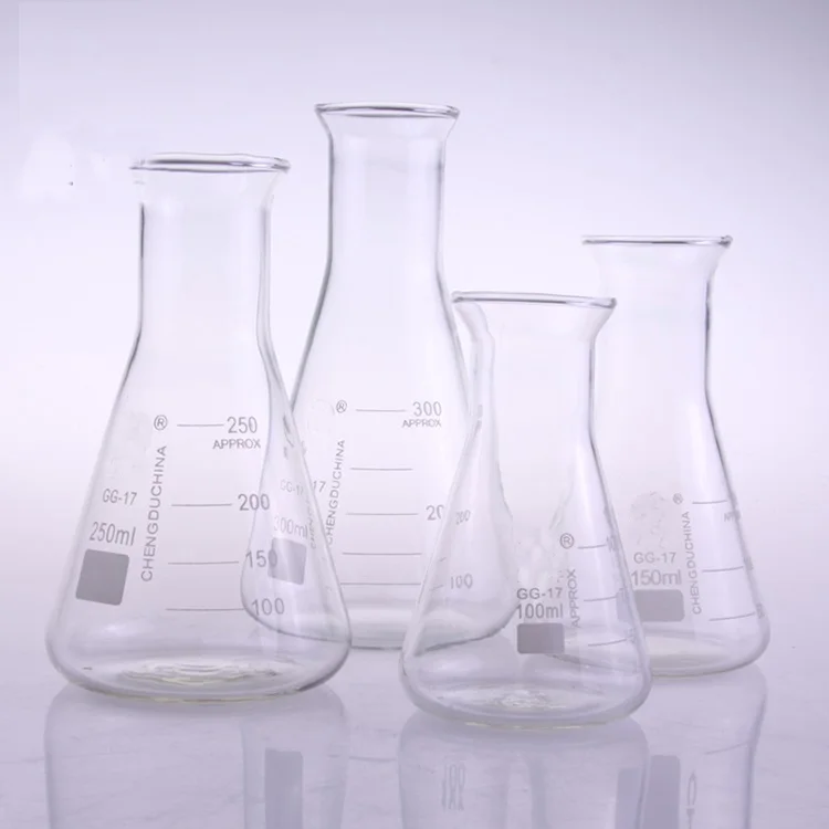 1pc 50-2000ml conical glass trumpet shape mouth flask Laboratory use triangle GG-17 high borosilicate | Канцтовары для офиса и
