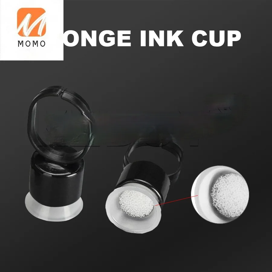 

KZBOY Plastic Tattoo Supplies Pigment Holder Sponge Ink Cup Disposable Finger Ring Tattoo Ink Cup for Other Body Art
