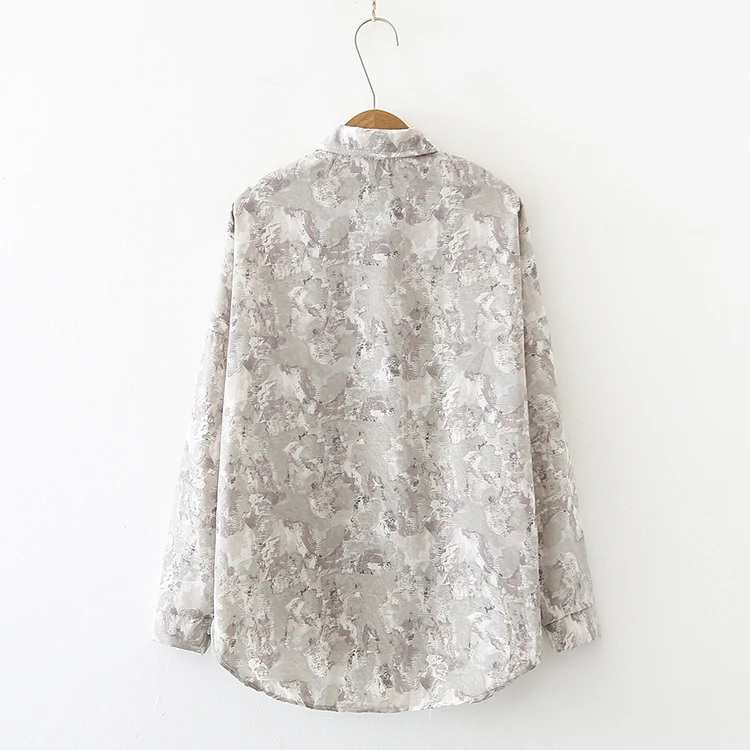 

Women's Blouse Summer Tops Polo Shirt Chiffon Blouses Fashion Top Casual Shirts Long Sleeve Printing Loose Houthion