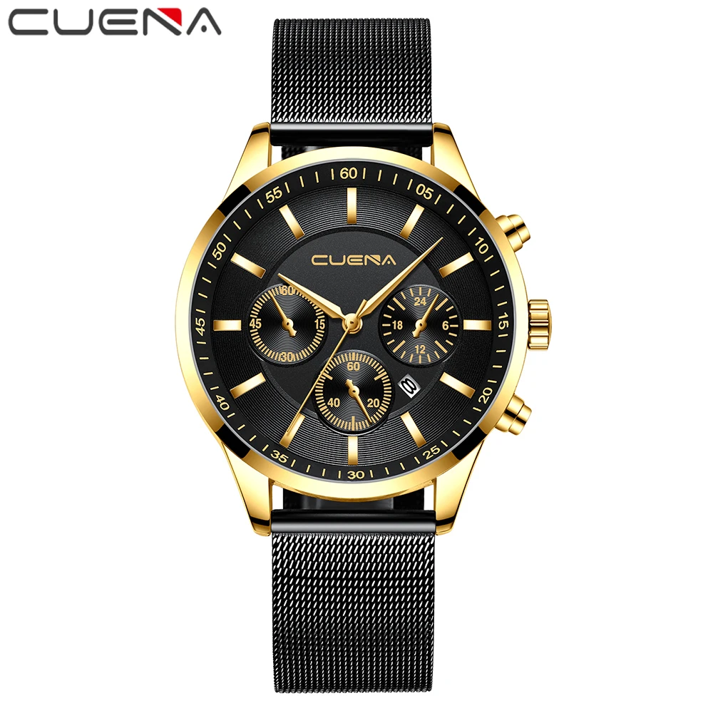 

Мужские водонепроницаемые кварцевые часы с хронографом, в спортивном стиле