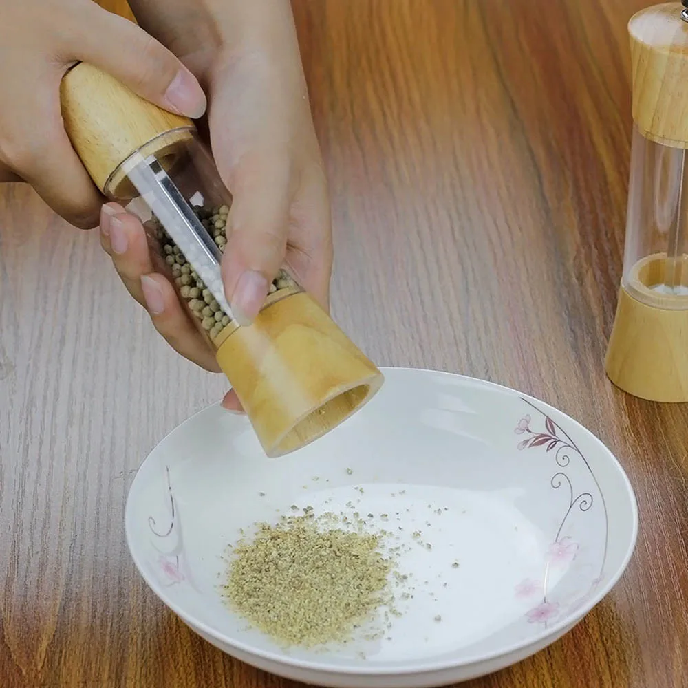 

2021 Pepper Spice Salt Mill Shaker Grinder Manual Muller Kitchen Tool Wooden Kitchen Tool Accessories Hand Tools Portable