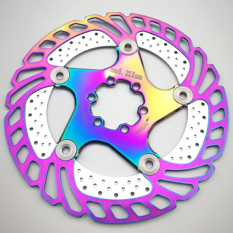 

Rainbow Bicycle Disc Brake Cooling Floating Ice Rotor 140/160/180/203mm MTB DH Road Bike Cool Down Colorful Brake Rotors vs RT99
