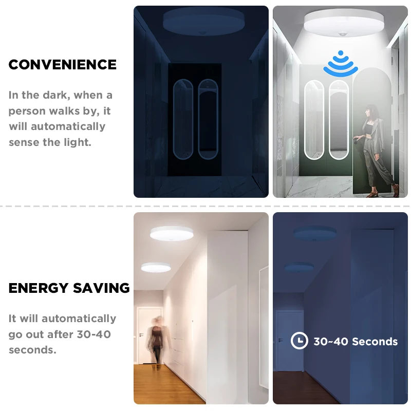 

LED Ceiling Lights PIR Motion Sensor Ceiling Lamp 12W 18W 15/20/30/40W Smart Home Lighting For Hallways Corridor storage Room