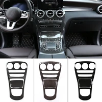 1 set car interior center console gear shift panel cover trim for mercedes benz c glc class w205 x253 2019 2020 car accessories
