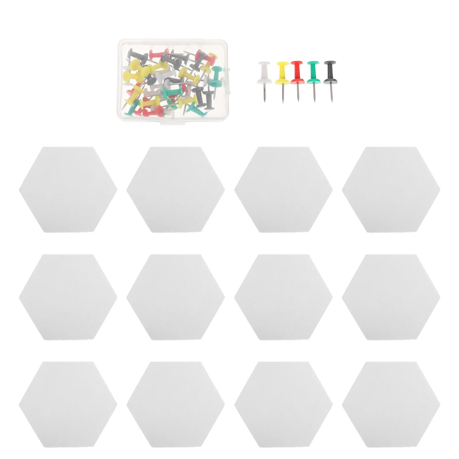 

12Pcs Hexagon DIY Wall Stickers 3D Sound Absorbing Materials Practical Soundproof Wall Panel with Pushpins for Recording Studio
