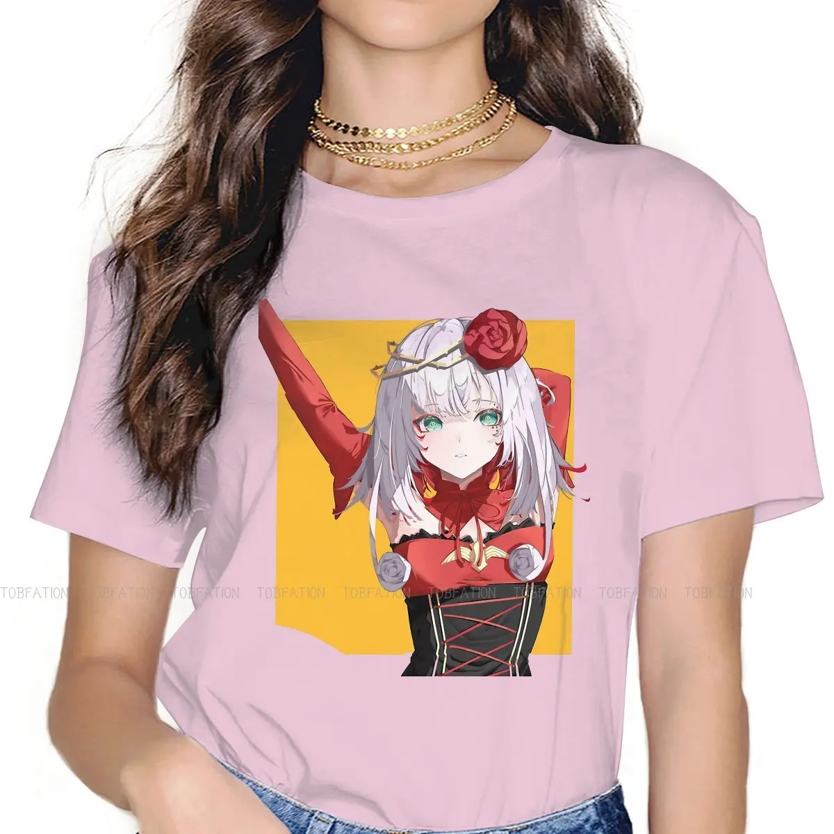 

Футболка с коротким рукавом для девочки, аниме, 4XL