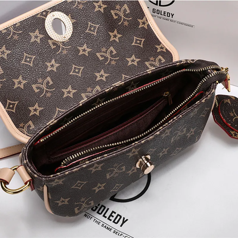 

Famous Luxury Brand Printed Saddle Bag 2021 New Fashion High Quality Leather Lady Crossbody Shoulder Bag Sac De Luxe Femme Marqu