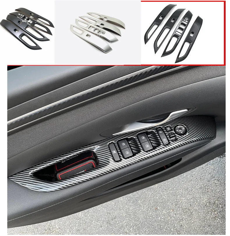 

Для Tucson NX4 2021 2022 Внутренняя дверь подлокотник Кнопка окно переключатель Крышка подлокотник Стайлинг Аксессуары