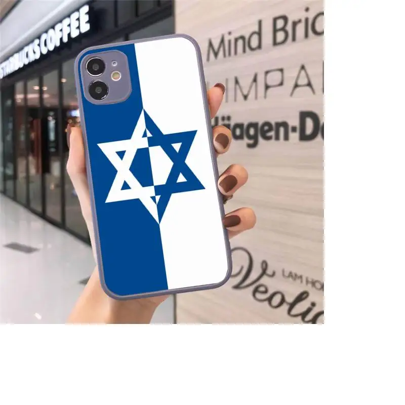 

Israel flag Phone Case Matte Transparent for iPhone 7 8 11 12 s mini pro X XS XR MAX Plus cover funda