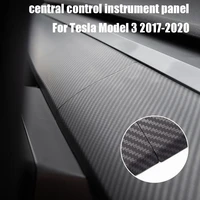 for tesla model 3 2017 2022 carbon fibre abs new car center console dashboard trim 1set