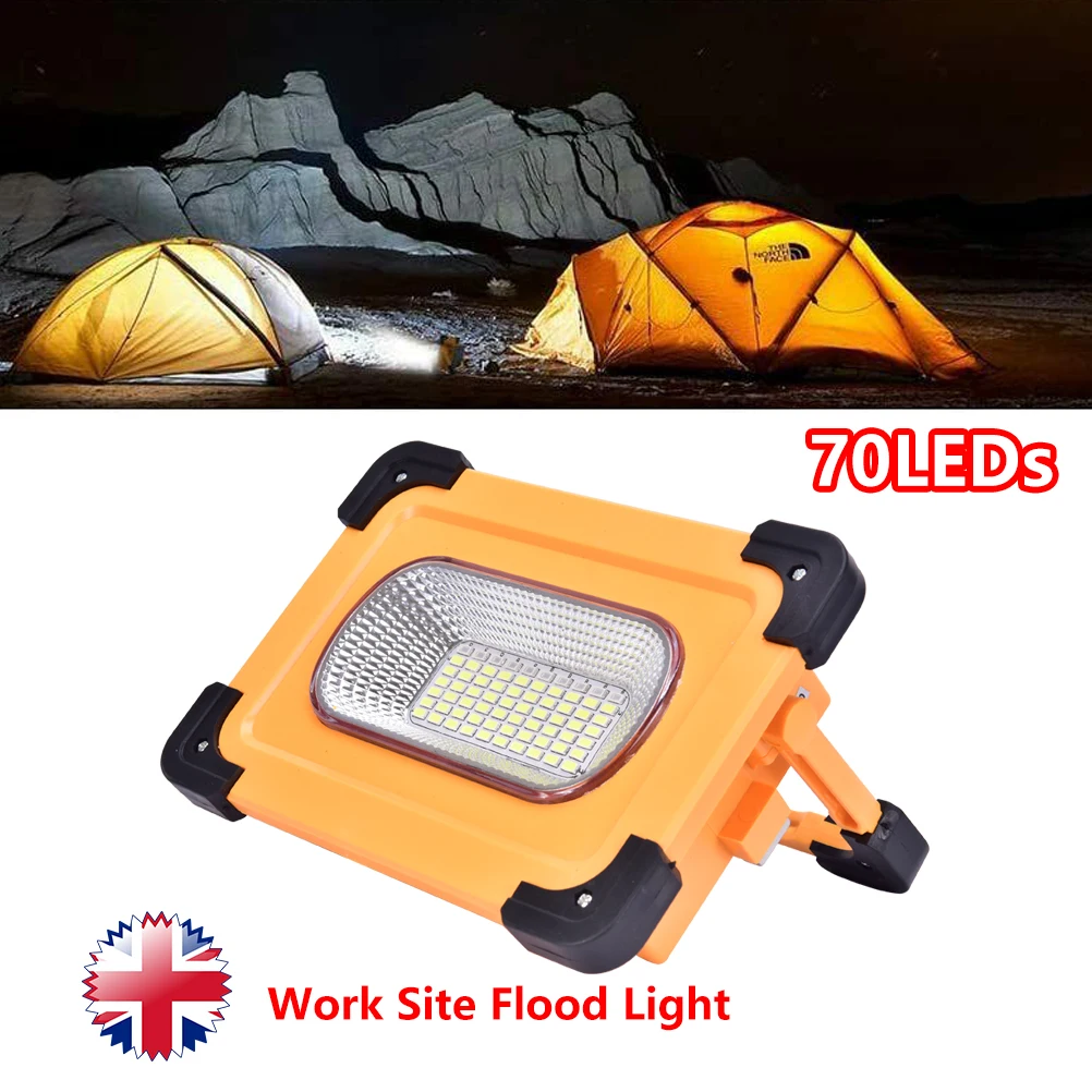 LED Cordless Work Site Flood Light Camping Portable Mobile USB Rechargeable