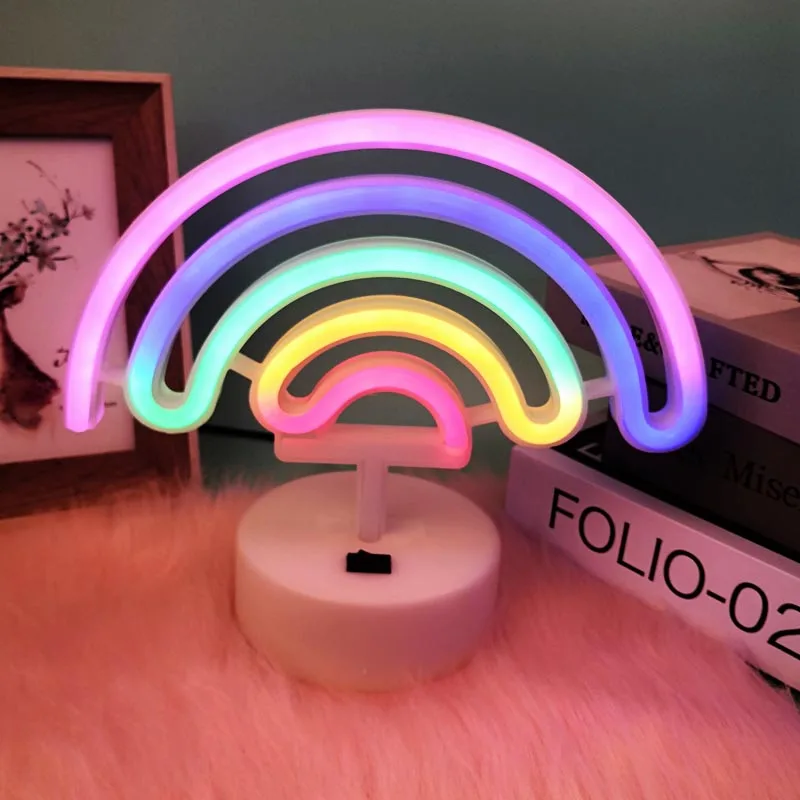 Сказочный светодиодный ночник с USB радужная лампа в виде единорога для комнаты