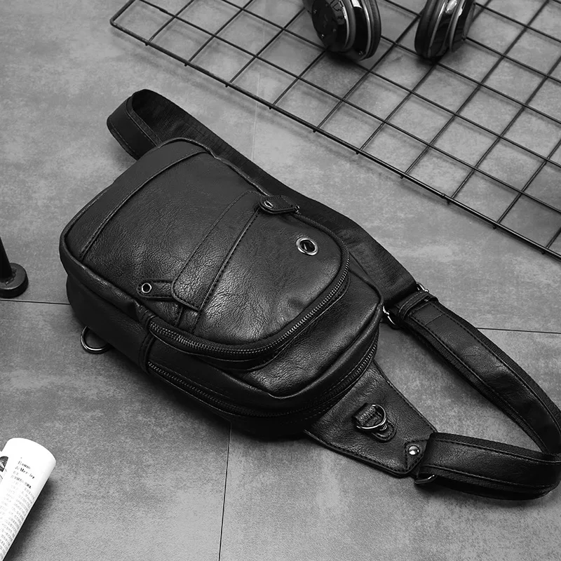 Оригинальная новая Корейская мужская сумка модная кожаная нагрудная | Багаж и