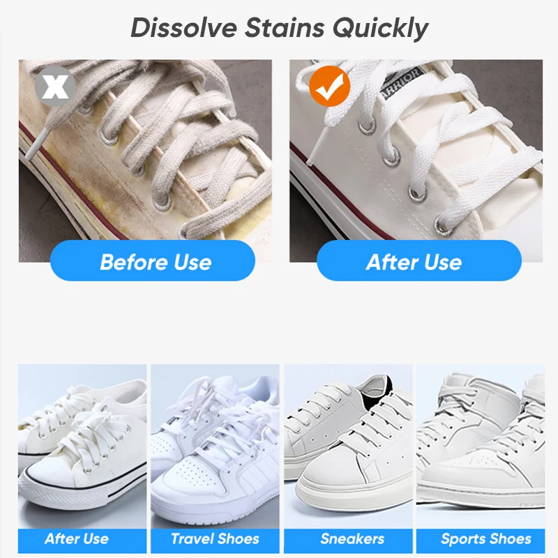 JOYBOS White Shoe Cleaner Decontamination Whitening No Wash Sneakers Cleaning Tools Shoes Care Leather | Дом и сад