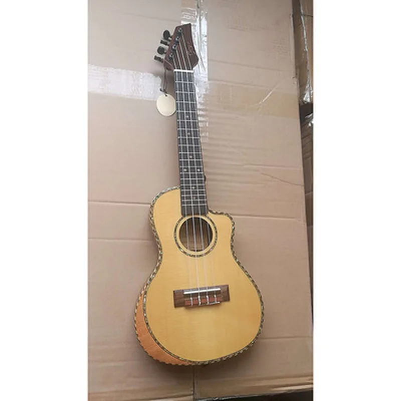 Укулеле концертное акустическое 24 дюйма электрическая тонкая мини-гитара с 4