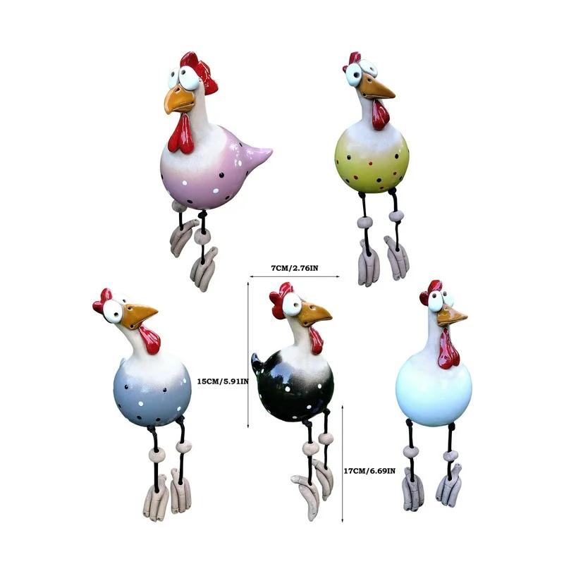 Creative Yard Art Decor Chicken Garden Lawn Plug Funny Hen Rooster Ornaments Indoor Outdoor Backyard Decorations 2021 Wind Chime images - 6