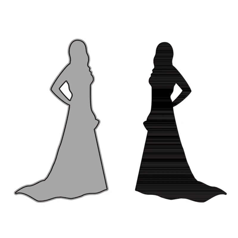 

Cutting Dies Elegant Women In Long Dresses Long Hair For DIY Scrapbooking Embossing Album Paper Cards Dies 2021 New