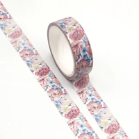1pcs colorful flowers washi tape adhesive paper tape school office supplies diy scrapbooking decorative sticker tape 5m