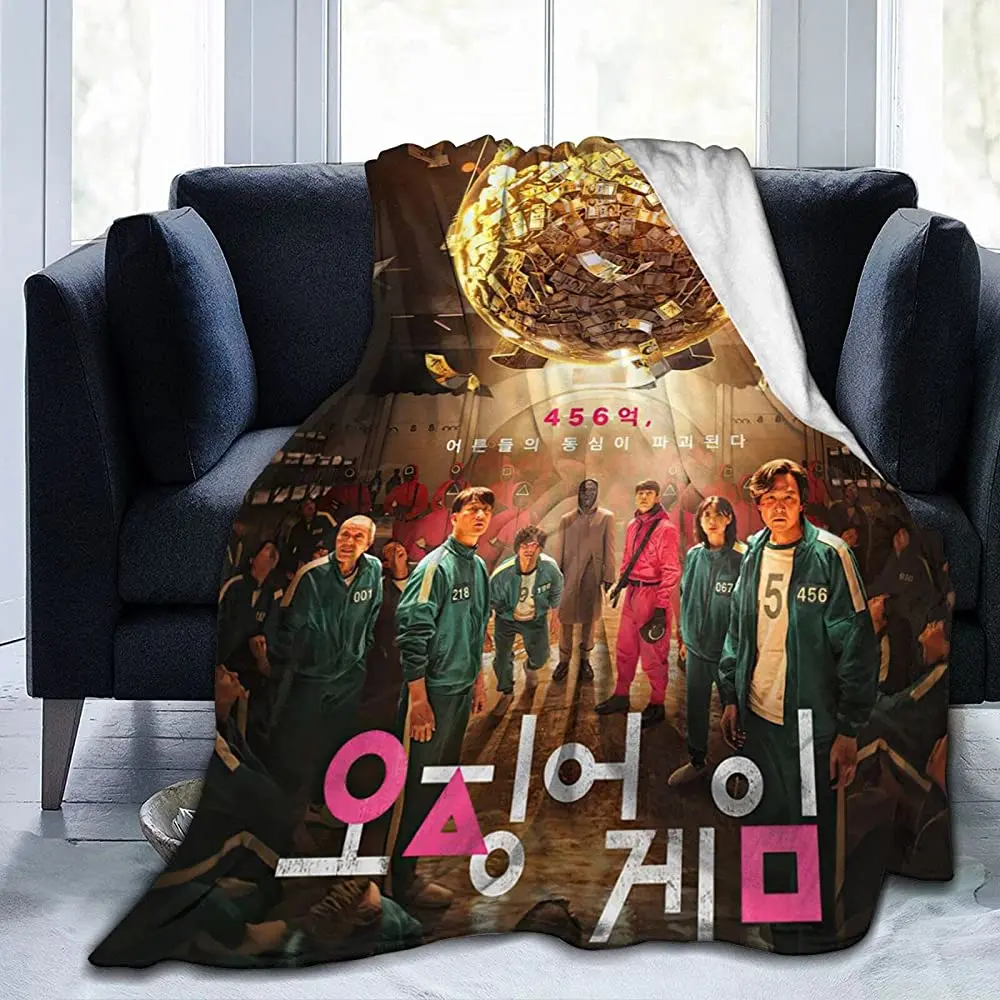 

Ультратонкое фланелевое одеяло с рисунком кальмара