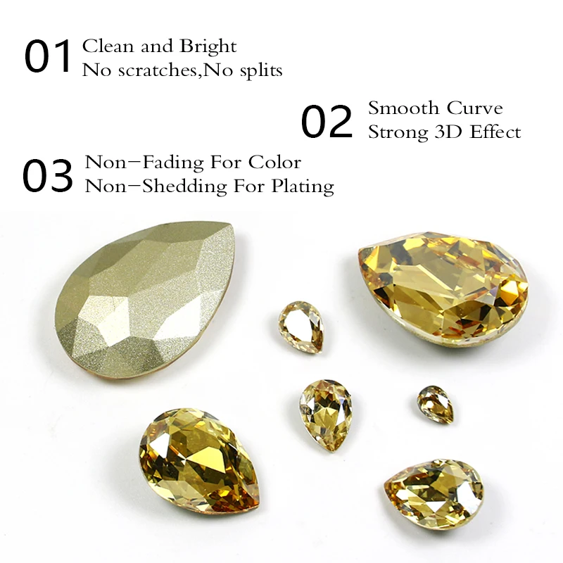 Каплеобразные 3D украшения для нейл-арта стразы блестящие драгоценные камни