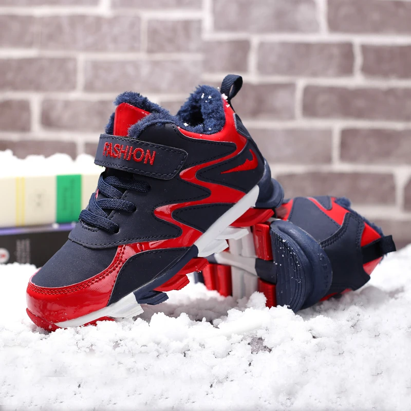 

Fashion Kids Running Shoes Warm Plush Lining Sneakers For Children Winter Outdoor Snow Boots School Trainers Toddlers Boys Shoes