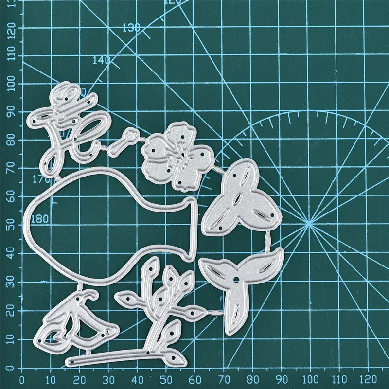 InLoveArts цветок умирает ваза металлический Трафаретный вырубной штамп с жизнь