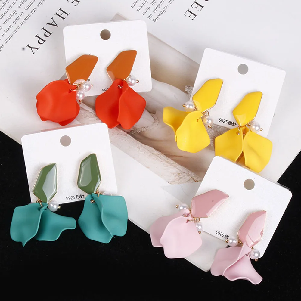 Женские богемные акриловые серьги в форме цветка летние длинные висячие