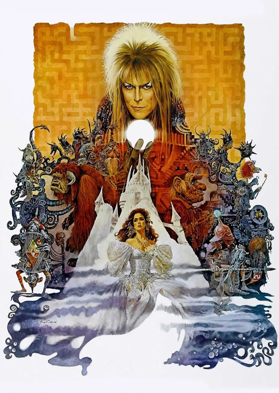Лабиринт Ash Bowie Винтаж фильм Шелковый плакат декоративной живописи 24X36Inch | Дом и