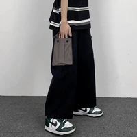 houzhou harajuku streetwear pockets black cargo pants women hip hop punk oversize casual wide leg trousers for female autumn