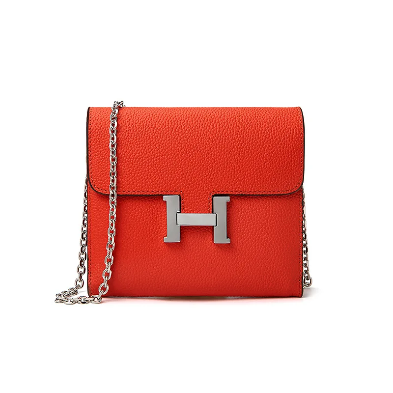 

2021 Korean fashion lady's litchi pattern head one shoulder slanting Bag NEW WALLET dinner bag leather hand bag hand bag