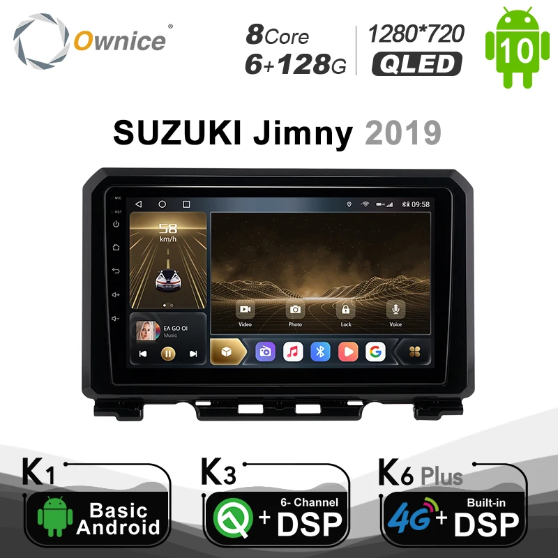 

Автомагнитола K7 Ownice 6G + 128G Android 10,0 для Suzuki Jimny JB64 2018 - 2020 мультимедийный DVD аудио 4G LTE GPS Navi 360 BT 5 Carplay