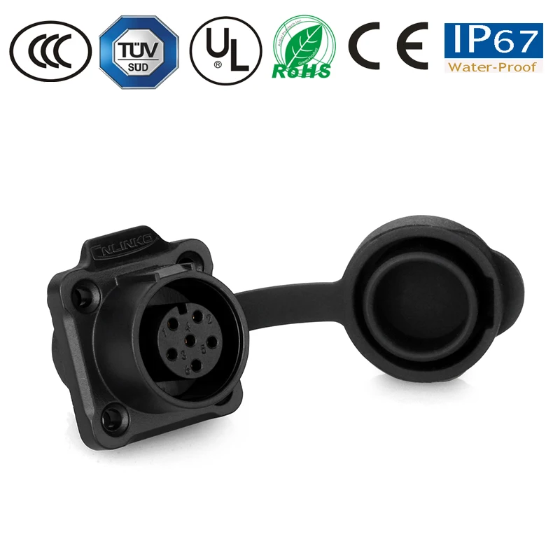 Водонепроницаемый Штекерный кабель штепсельная вилка гнездовая панель M12 6