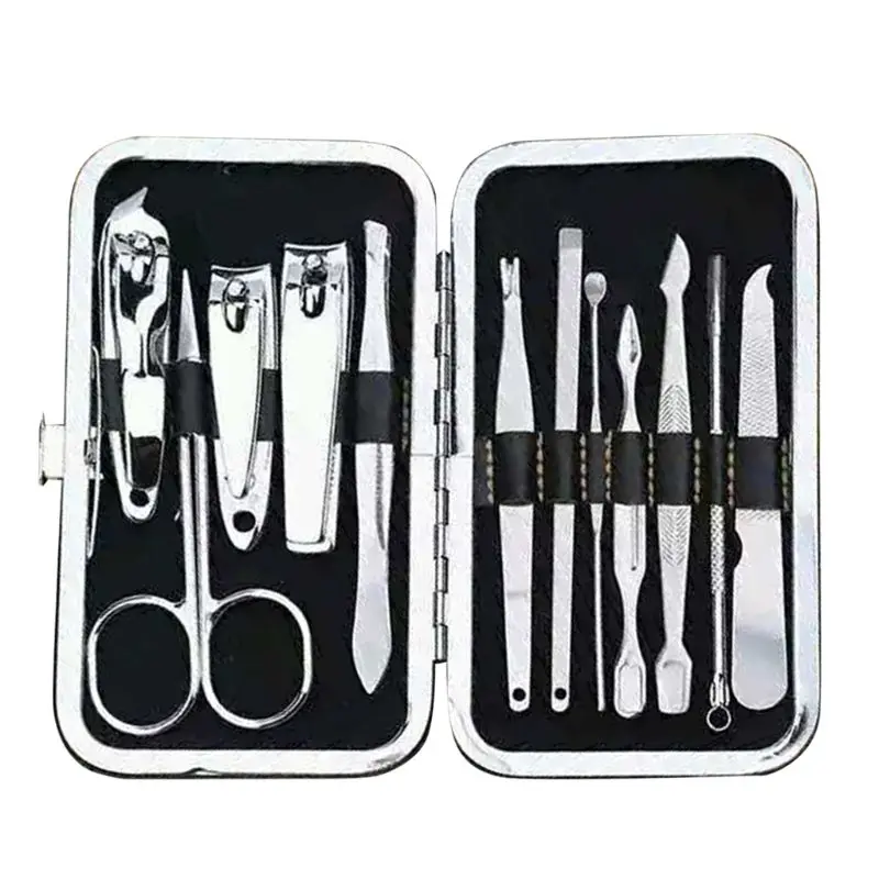 

Pedicure Manicure Kit Nail Clippers Set Stainless Steel Makeup Grooming Set Cutter Ear Pick Tweezers Scissors Nail File