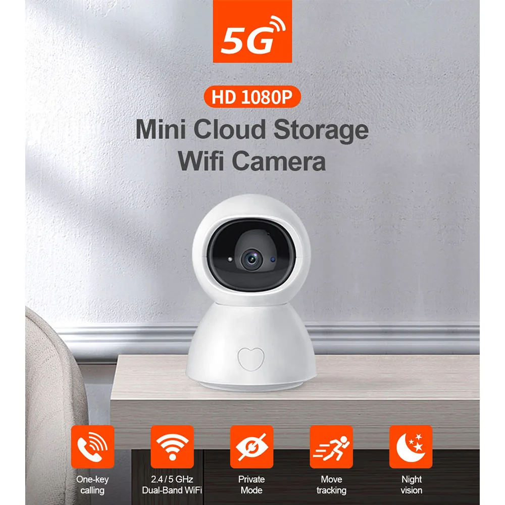

1080P Mini Smart Surveillance Camera High Resolution Baby Nanny Security Camera Night Vision Temperature Monitoring Automat