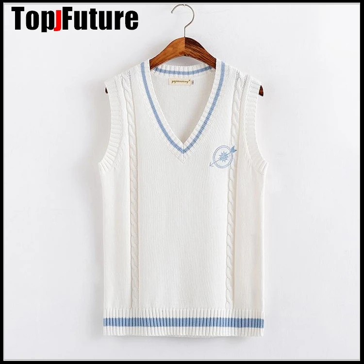 Новинка японский Трикотажный жилет JK школьная униформа uniformвышитый с одной