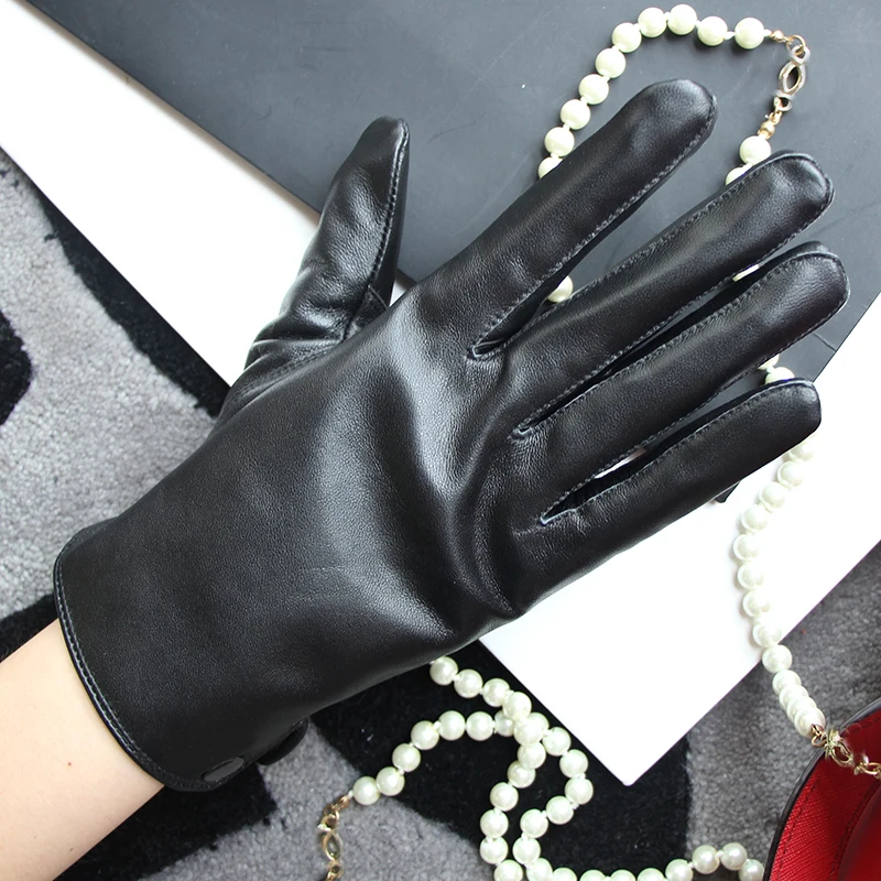 Зимние мужские перчатки из натуральной кожи кнопка короткий новый бренд Touch Screen