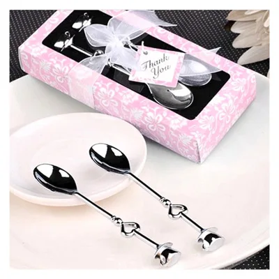 

20box Baby Christening & Baptism gift Double Heart Coffee Spoons Wedding favors Christmas gifts Dinnerware set Kitchen Tableware