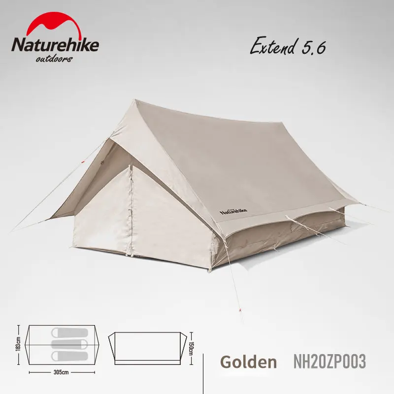 Naturehike 3-4 Person Family Tent Camping Cotton Eaves Big Space Waterproof Thickened Outdoor Hiking Picnic Extend5.6 | Спорт и