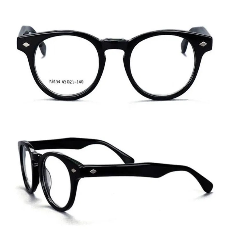

Rivets Acetate Round Glasses Frame Vintage Women Full Rim Optical Eyewear Brand Designer Clear Lens Retro Myopia Eyeglasses Men
