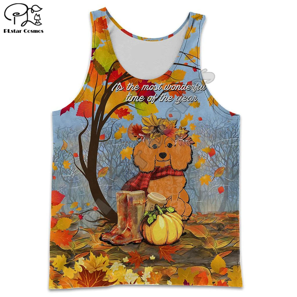 

PLstar Cosmos Beautiful Dog Sleeveless Tank Top New Fashion Women Men Harajuku Casual 3D Print Animal Colorful Vest Style-1