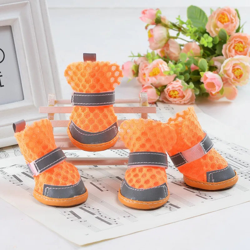 Summer Breathable Non-Slip Pet Shoes Reflective Hollow Comfortable Than Bear Small Animals Foot Dog Supplies Cat Accessories | Дом и сад
