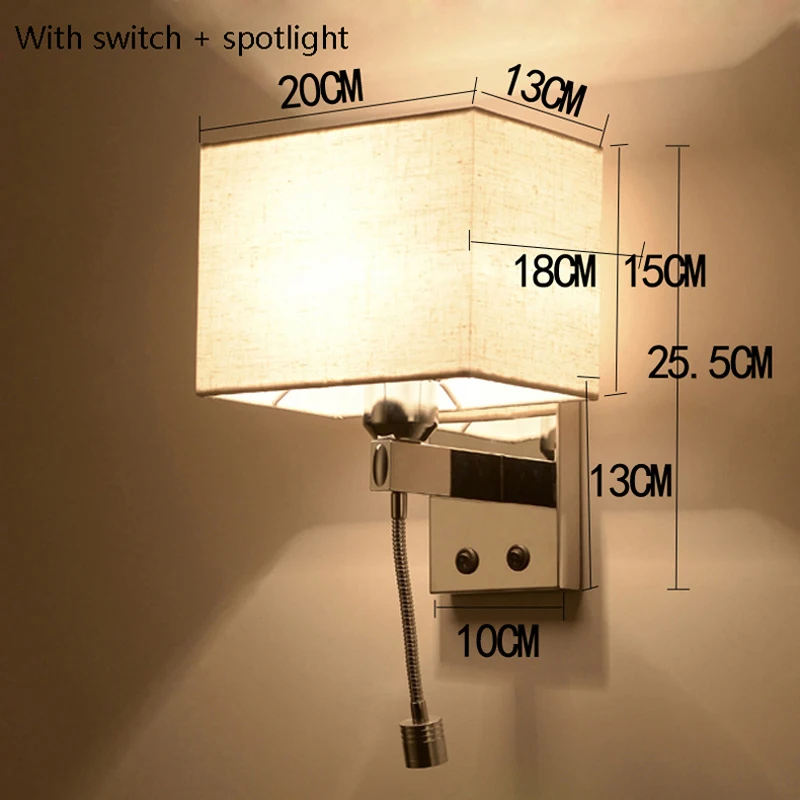 

Modern Wall Lights Minimalist Wall Lamp Stainless Steel Fabric Sconce Wall Lights for Bedside Living Room corridor Light Fixture