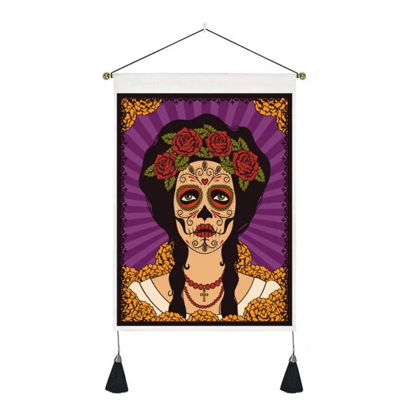 

Abstract Skeleton Girl Body Art Tapestry Hanging Oil Painting Wall Personality Home Dorm Decor Wall Fabric 2021 NEW Practical