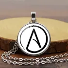 Новый стиль личности в британском ретро стиле атеист атеизм символ стеклянный кулон ожерелье колье мужские унисекс, ювелирное изделие, подарок