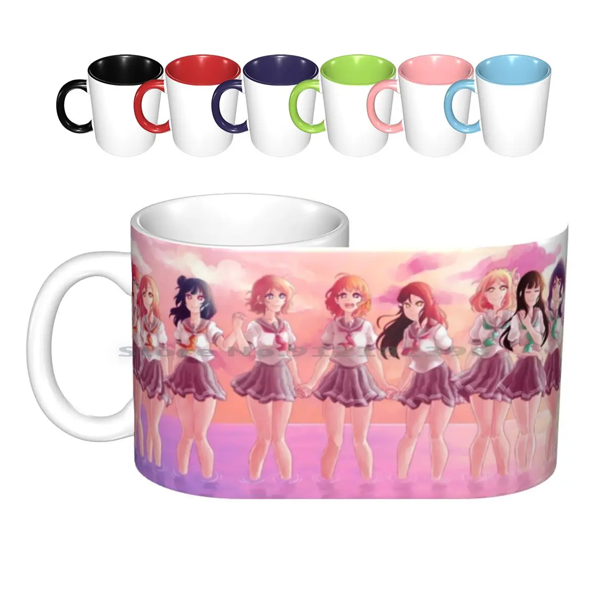 

Керамические кружки Aqours Sunset, кофейные чашки, Кружка для молока и чая, кружка Llsif Love Live School Idol Festival Aqours, креативные