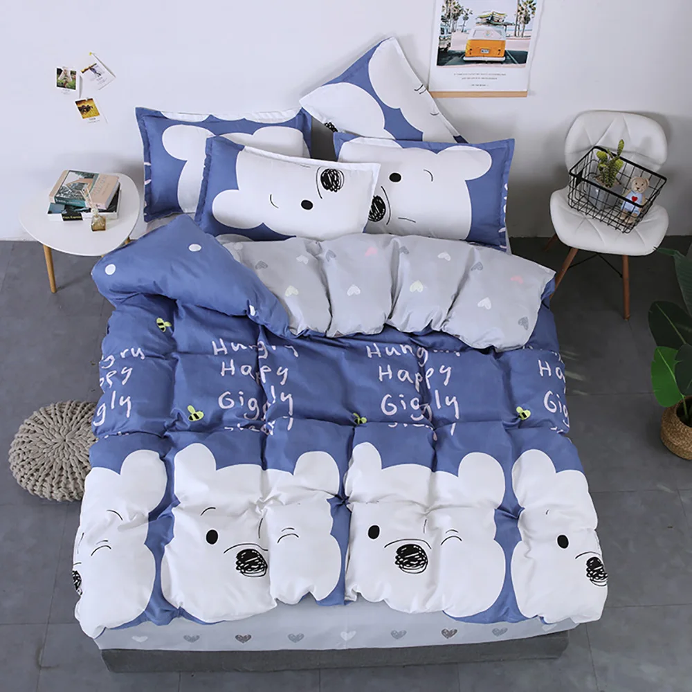 Thumbedding King Size Bedding Set Geometric Simple Fresh Blue 3D Duvet Cover Queen Full Twin Single Unique Design Bed | Дом и сад