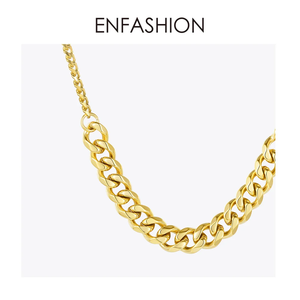 Цепочка с подвеской ENFASHION ожерелье кулоном из нержавеющей стали золотого цвета