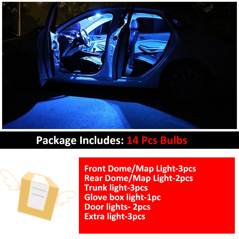 14 шт. автомобиль белый внутренний светодиодный светильник лампы посылка